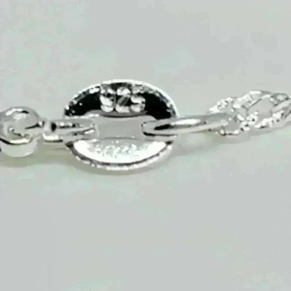 NWOT Sparkly Stamped 925S Silver Necklace and Earrings Set w/Gift Box - Picture 3 of 8